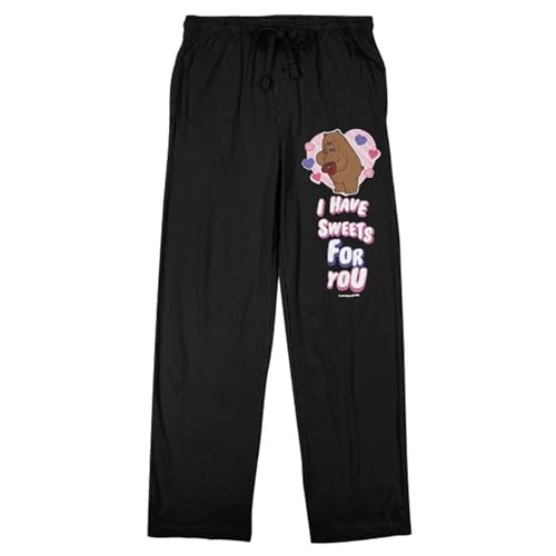 We Bare Bears I Have Sweets For You Men's Black Sleep Pajama Pants