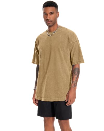Image of Oversized Tshirts for Men Short Sleeve Vintage Washed Basic Loose Tees 2026