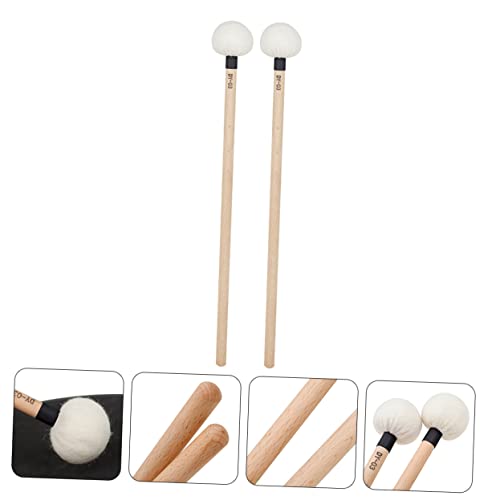 Baquetas de percusión con mango de madera y cabeza de fieltro, 2 piezas miniatura 3