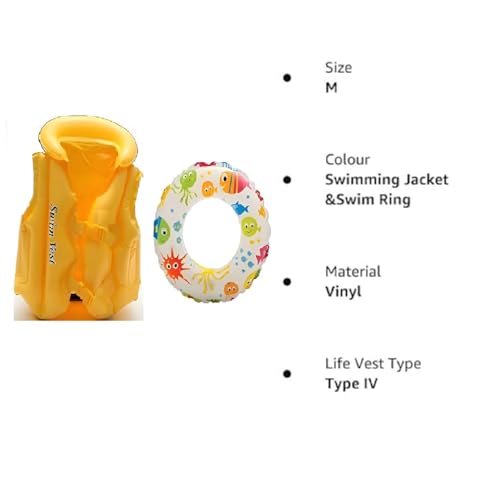 Image of Swimming Jacket & Ring Adjustable Float Vest Kids 3-6 Years Combo