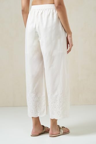 Image of Rangmanch by Pantaloons Women's 100% Cotton Bottoms | Regular Fit | Mid Rise Waist | Ankle Length