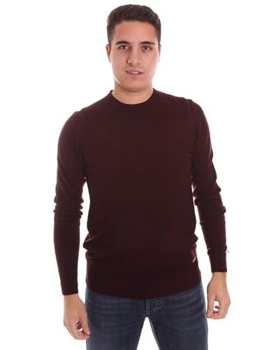 Pull homme Bordeaux Frankie Morello élégant en maille haut de gamme Fmcf8274ma