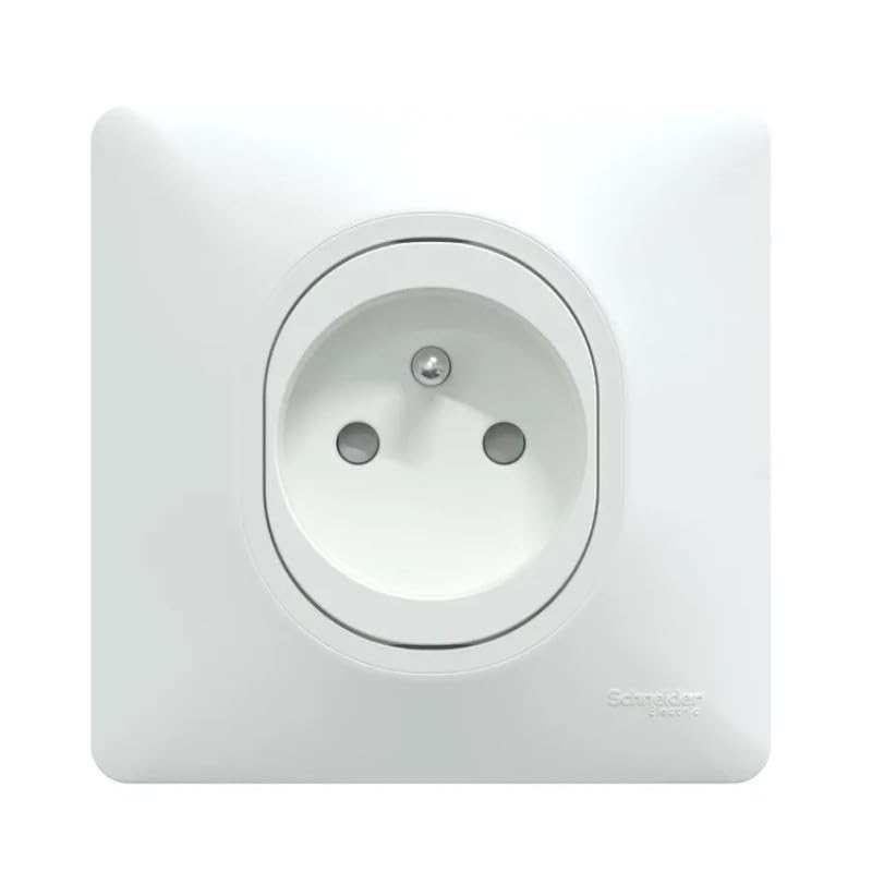 Schneider Electric - Prise 2P+T 16A encastré blanche à puit complete avec plaque connexion auto fixation vis OVALIS