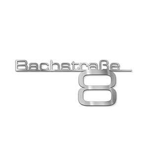 Metzler VA-Bach8 Hausnummernschild Edelstahl