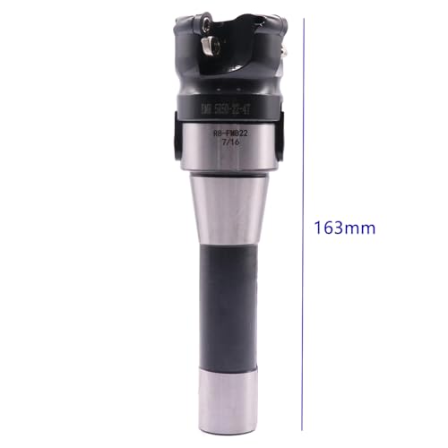 Image of 1.97 inch /50mm Cutting Dia 4 Flute EMR 5R50-22-4T Shell Cutter Set, R8 Arbor | 45 Indexable Face Mill, R8 FMB22 7 /16-20 Shank Face Mill Arbor with 10Pcs RPMW1003 Round Carbide Insert and T15 Wrench