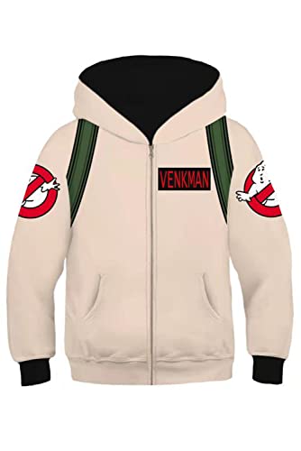 Anime Kids Hoodie Ghoul Hunter Cosplay Sweatshirt 3D Printed Zip Up Halloween Costume Jackets Coat