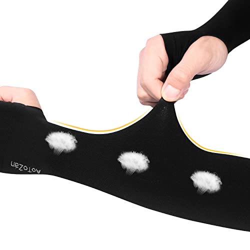 6 Pairs Black Arm Sleeves for Men Women UPF50+ UV Protection Cooling Sun Sleeves Sports Compression Sleeve to Cover Arms with Thumb Hole4