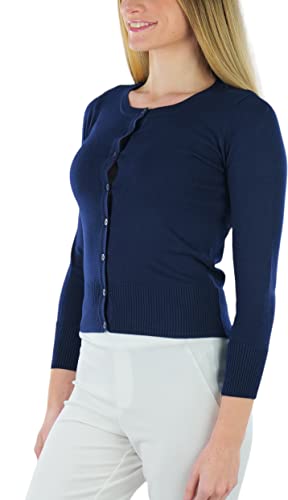 Image of ToBeInStyle Women's Long Sleeve Button Down V-Neck Cardigan