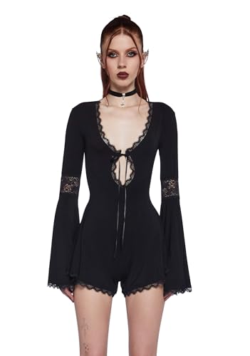 Dolls Kill Whispering Wind Romper by Widow Black XX-Large
