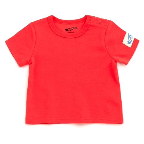 Hot Wheels Baby French Terry Square Neck Short Overalls and T-Shirt Outfit Set Newborn to Infant Sizes (Newborn - 24 Months)3