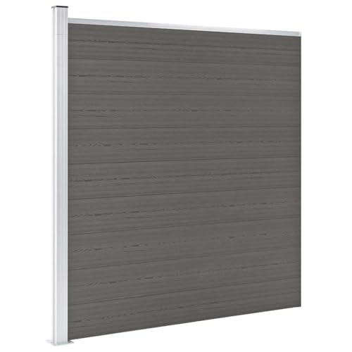vidaXL Pannello Recinzione per Esterni con Pali Robusto Elegante Barriera da Giardino Recinto Intimità Sicurezza in WPC 175x186 cm Grigio
