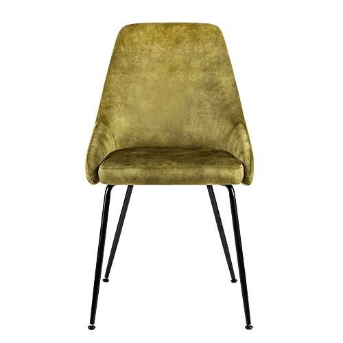 GIA-Home-Furniture-Series-Mid-Century-Modern-Side-Chair-with-Forest-Green-Velvet-Upholstery-Set-of-2-Black