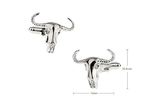 Mancuernillas MRCUFF Bull Longhorn Steer en caja regalo miniatura 2