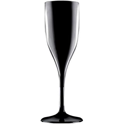 Sovie Tableware | Mehrweg Sektflöte 150ml Schwarz aus SAN | Sektflöte Kelch Glas Sektschale Cover