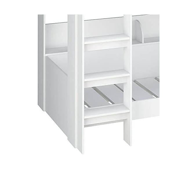 HUIJK Bunk Bed Bunk Bed Frame, Aerial White Wooden Bunk 3ft Bed Frame 175 cm x 195 cm x 136 cm - Image 7