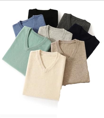 Cashmere Sweater Men Thick Pullover Winter Warm Knit Classic V-Neck Male Business Jumper2