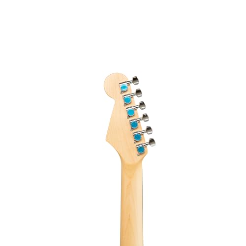 Image of STA 39-Inch Full-Size 6-String Electric Guitar for Beginners & Intermediate (Blue) | SSS Single Coil Pickup | Basswood Body, Rosewood Neck & Fretboard | Standard Tremolo Bridge with Whammy Bar