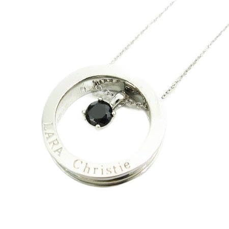 [ララクリスティー] ヴォヤージュネックレス ブラック メンズ キュービックジルコニア シルバー925 P3894-B (チェーン長さ：50cm)