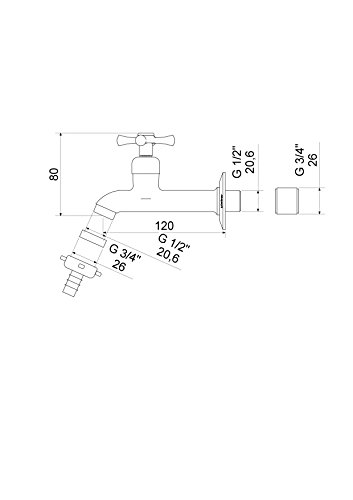 Torneira Jardim Parede Universal Tetra Meber