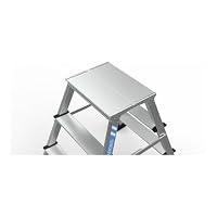 Zarges klappbares Arbeitspodest XLstep P (2 x 3 Stufen, 40 x 30 cm, aus Stahl, eloxierte Holme, beidseitig begehbar, platzsparend, Ideal für Montage-, Wartungs- und Reparaturarbeiten) 40102 – Ansicht 2