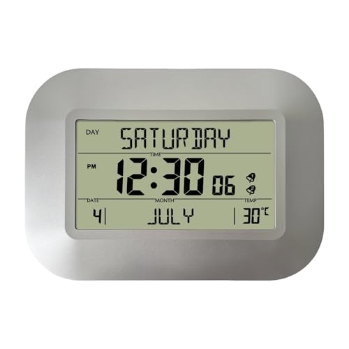 Reloj de pared con pantalla LCD digital indicador de temperatura y mes 2