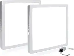 Combo 2 Luminaria Plafon Painel Sobrepor 18w LED Quadrada 4000K LED Teto Branco Neutro 22x22 Iluminação Quarto Sala Casa