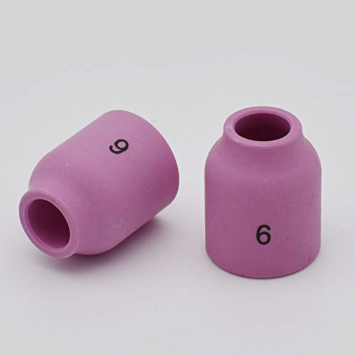 Image of 10PK TIG Gas Lens Alumina Nozzle 53N60 6# 3 /8 inch For SR WP- 9 /20 & 17 /18 /26 | 10PK TIG Gas Lens Alumina Nozzle Ceramic Cup 53N60 6# 3 /8 inch For PTA SR DB WP 9 /20 & PTA SR DB WP 17 /18 /26 TIG Welding Torch