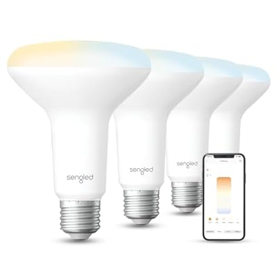 Sengled Dual Mode Smart Light Bulbs, Remote & App Control Led Light Bulbs,Tunable White BR30 Led Bulb 2700K-6500K 65W, Group Control, Timer, Sunrise & Sunset 4 Pack?No Remote