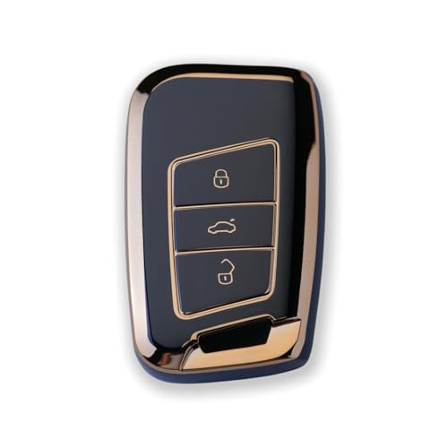 Pack de 2 Coque pour clé de Voiture TPU RUXYAXFOL, Compatible avec VW Golf 7, Passat B8, Seat Leon, Ibiza, Tiguan, T - Cross, Polo, CC, Skoda Superb, Kodiaq...