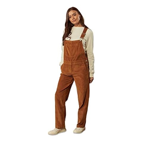 Womens Corduroy Dungarees Loose Fit - Brown | Bib Overalls | UK 8-24 (22) Cover
