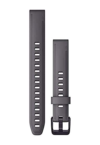 Garmin Quickfit 20 Watch Band, Shale Gray Silicone with Amethyst Hardware, Small/Medium