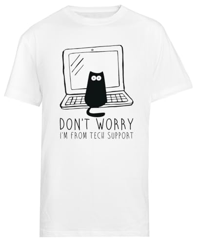 Soy De Soporte Técnico Camiseta Blanca De Manga Corta para Hombre Male White tee Men Short Sleeve T-Shirt
