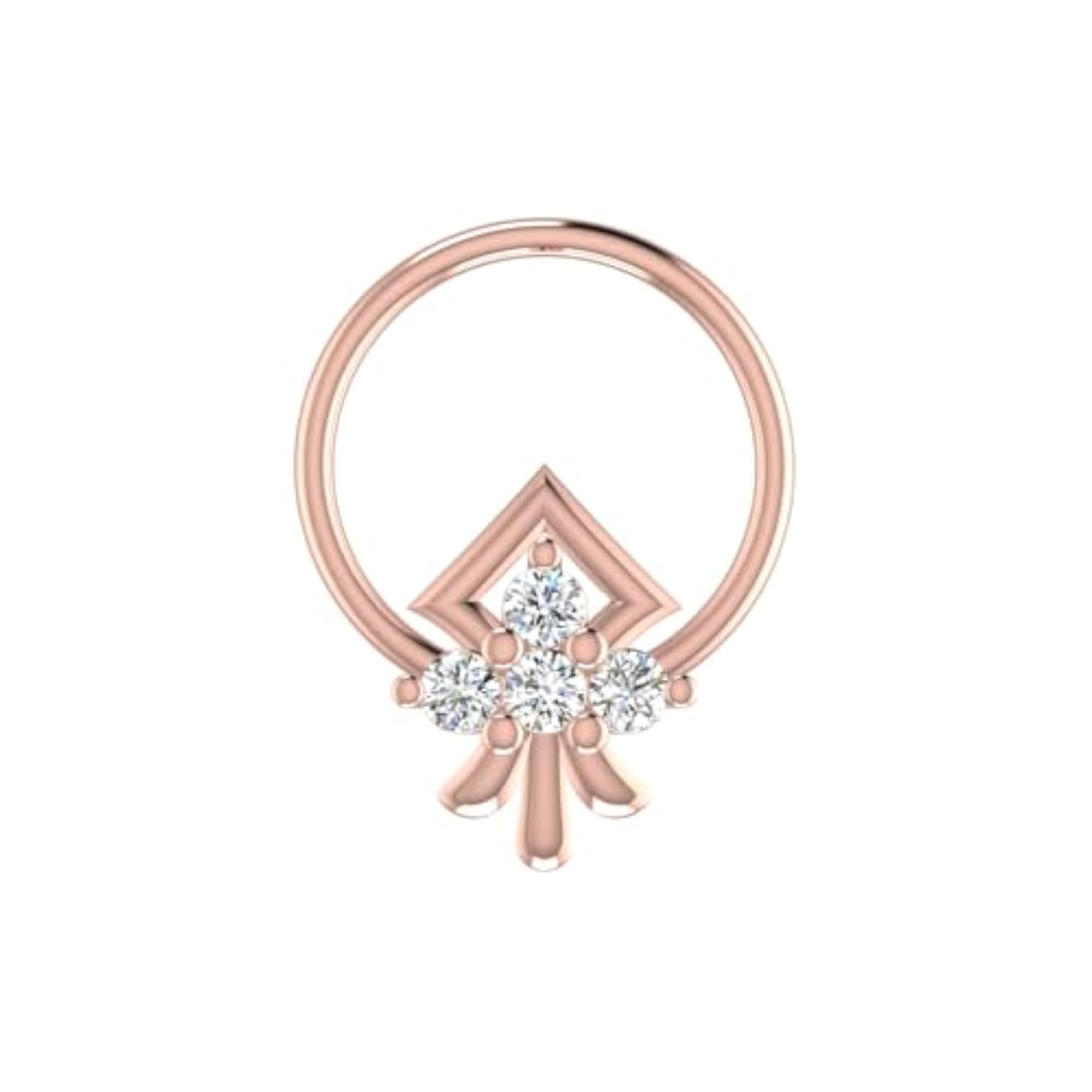 9K BIS Hallmarked Rose Gold Stud Nosering