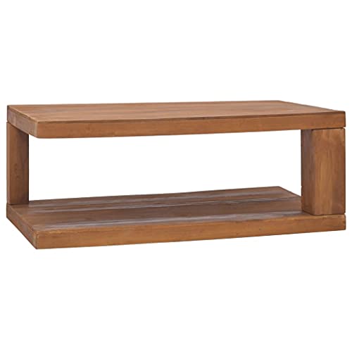 Keyur Mesa de centro de la mesa de salón de la punta de sofá mesas auxiliares mesa de café mesa central de 90x50x35 cm madera de teca sólida Cover