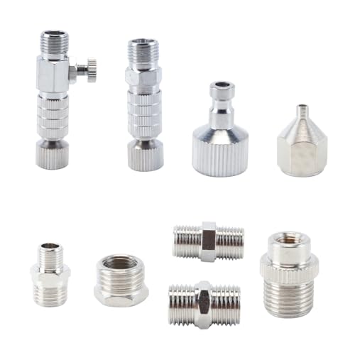 Nicear Kit de adaptadores de aerógrafo de 13 piezas, incluye kit de adaptador de pistola, juego de conectores de desconexión de liberación rápida para compresor de aire y manguera