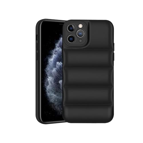 Image of Amazon Brand - Solimo Puffer Case Camera Protection Soft Back Cover for Apple iPhone 11 Pro - Black