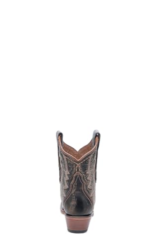 Circle G LADIE'S CHOCOLATE EMBROIDERY ANKLE BOOT, LEATHER SOLE, COWHIDE LEATHER, WESTERN BOOT, L62403