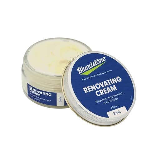 Blundstone Renovating Cream, Boot Polish Leather Conditioner to Restore Color, Nourish & Condition Footwear for Smooth Finish, Long Lasting Wear Protection, Preserve & Extend Shoe Life, Rustic, 50ml