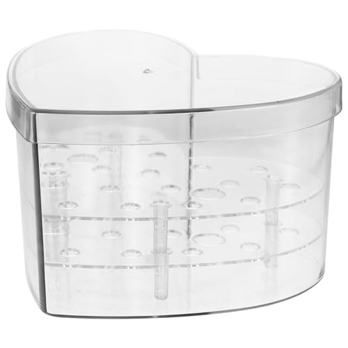 Boîte en acrylique de cœur 21 trous avec support transparent de fleurs