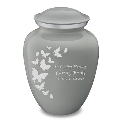 Image of Geturns - Adult Custom Butterfly Cremation Urns for Human Ashes I Slate Grey Large Funeral Urn for Female and Male I 200 lbs