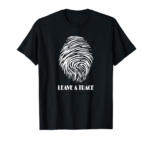 Leave a trace. Eine Spur hinterlassen. Weißer Fingerabdruck T-Shirt