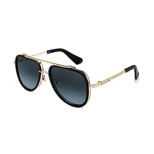 FEISEDY Sunglasses Men Aviator, 70s Vintage Classic Square Frame, UV400 Sun Glasses Driving Fishing Golf Hiking B0036