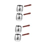 PRETYZOOM 4 Stck. Türkische Kaffeekanne Milchtopf Kaffeemaschine Topf kleine Kaffeekanne aus Edelstahl Butter Schmelztiegel Kaffeewärmer aus Edelstahl Espressokanne Rostfreier Stahl