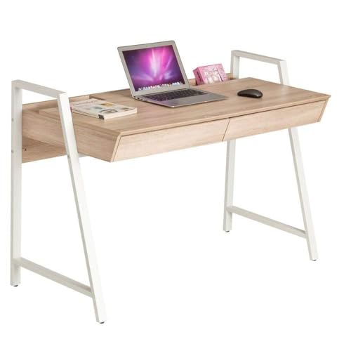 Livebest Wood Computer Desk with Drawers for Small Spaces Writing Desk for Home,Apartment,Office (Beige)