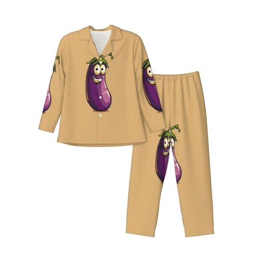 Pyjama homme imprimé aubergine tenue de détente confortable pour vos soirées