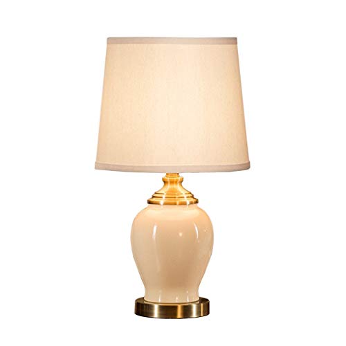 Preisvergleich Produktbild HUANGDA Moderne Baumwolle Creme tischlampe runde Keramik Mode tischlampe europäischen einfachen Haushalt warmes licht warmes Wohnzimmer
