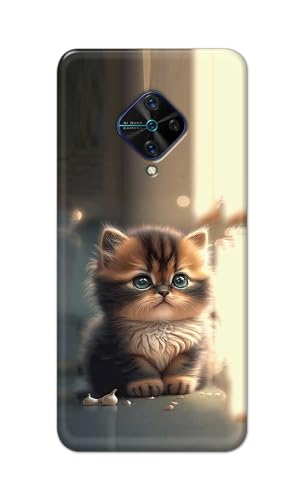 Image of PRINTFIDAA Printed Hard Back Cover Case for Vivo S1 Pro Back Cover (Cute Cat) -112