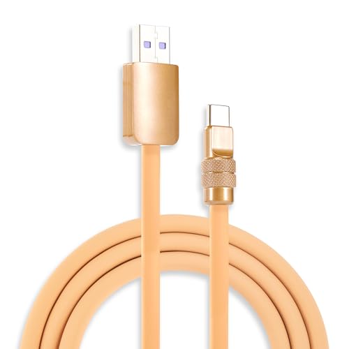 Image of chubbycable Chubby 2.0 Fast Charging Cable Durable Soft Silicone USB C Cable 120W Extra Thick Charger Cord Compatible with iPhone 17-15 Series iPad, Desert+Desert, USB-A to Type-C, 9.8 FT
