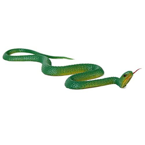 asdfs 2X Simulation Soft Plastic Toy Snake Simulation Snake Rubber Tip Toy - Green