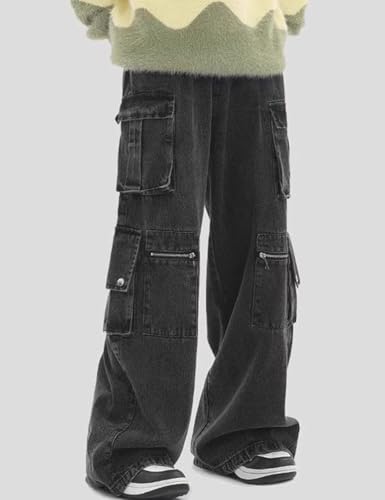 Mens Baggy Jeans Y2k Wide Leg Skater Pants Grunge Clothes Denim Cargo Jeans for Women3